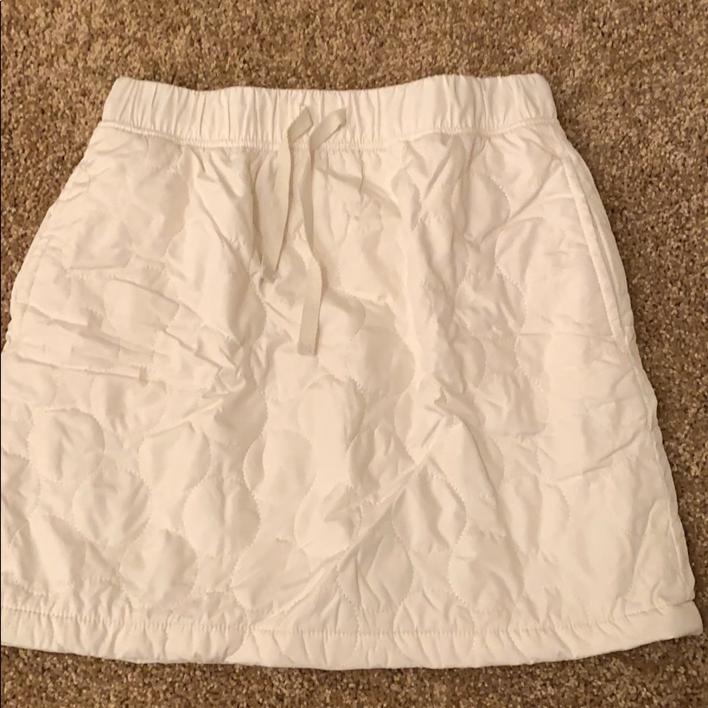 Girls Uniqlo Fleece-Lined Puffer Skirt Cream Sz L